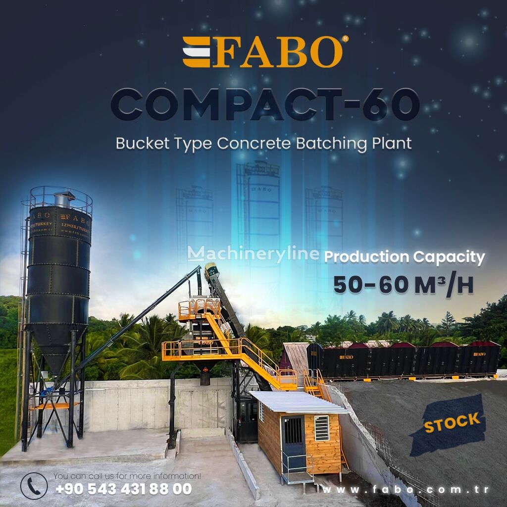 nova FABO SKIP SYSTEM CONCRETE BATCHING PLANT | 60m3/h Capacity | STOCK betonara